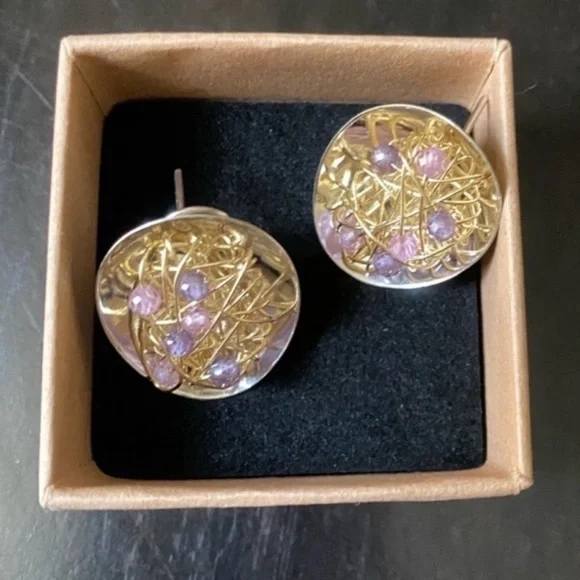 Elegant ITALIAN Real Gold 14K Wire Earrings - Picture 4 of 8